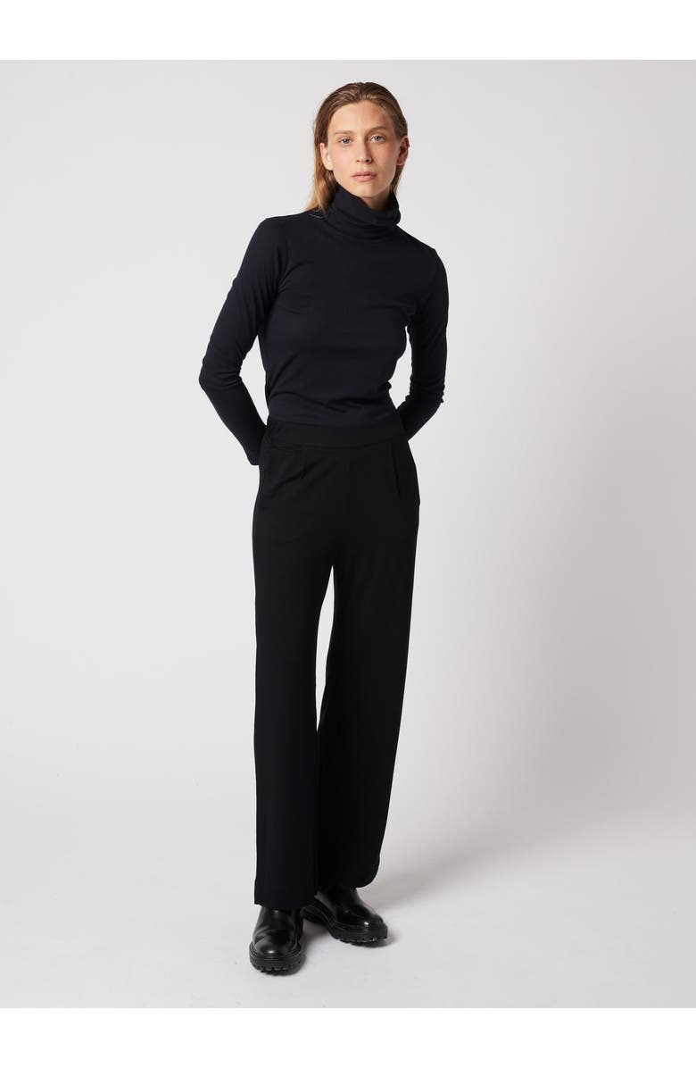 Majestic Filatures Soft Touch Long Sleeve Turtleneck, Main, color, Noir