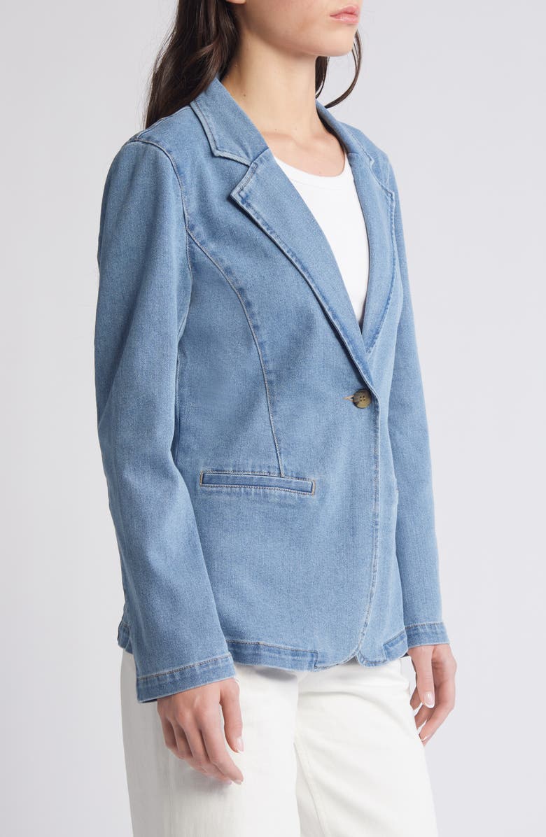 VERO MODA Magnolia One-Button Denim Blazer, Alternate, color, 