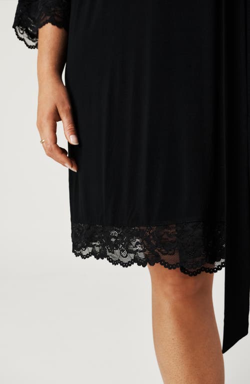 Posh Peanut Lace Robe In Black