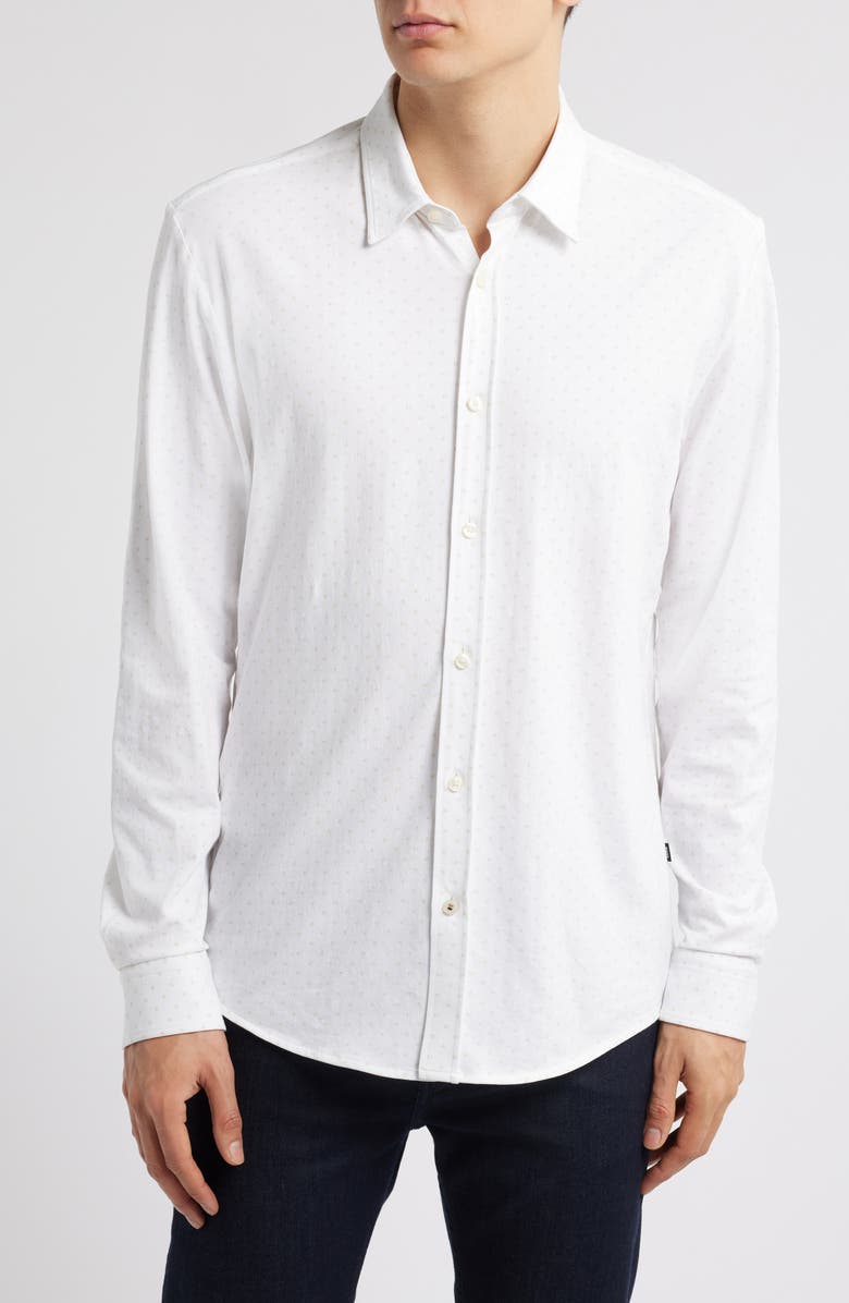BOSS Roan Kent Long Sleeve Button-Up Shirt, Main, color, Open White