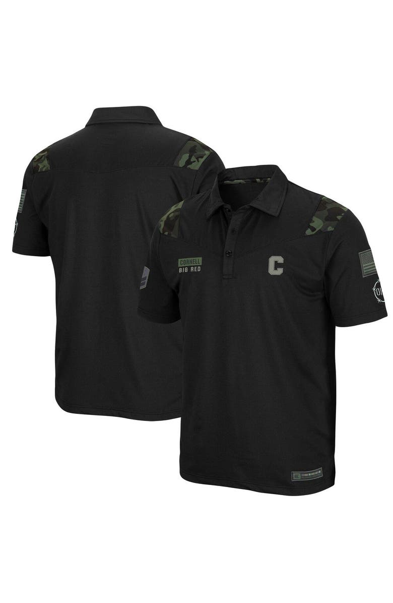 COLOSSEUM Men's Colosseum Black Cornell Big Red OHT Military Appreciation Sierra Polo, Alternate, color, 