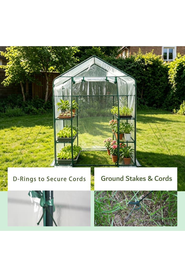 3-Tier Walk-In Greenhouse, Alternate, color, Multicolored