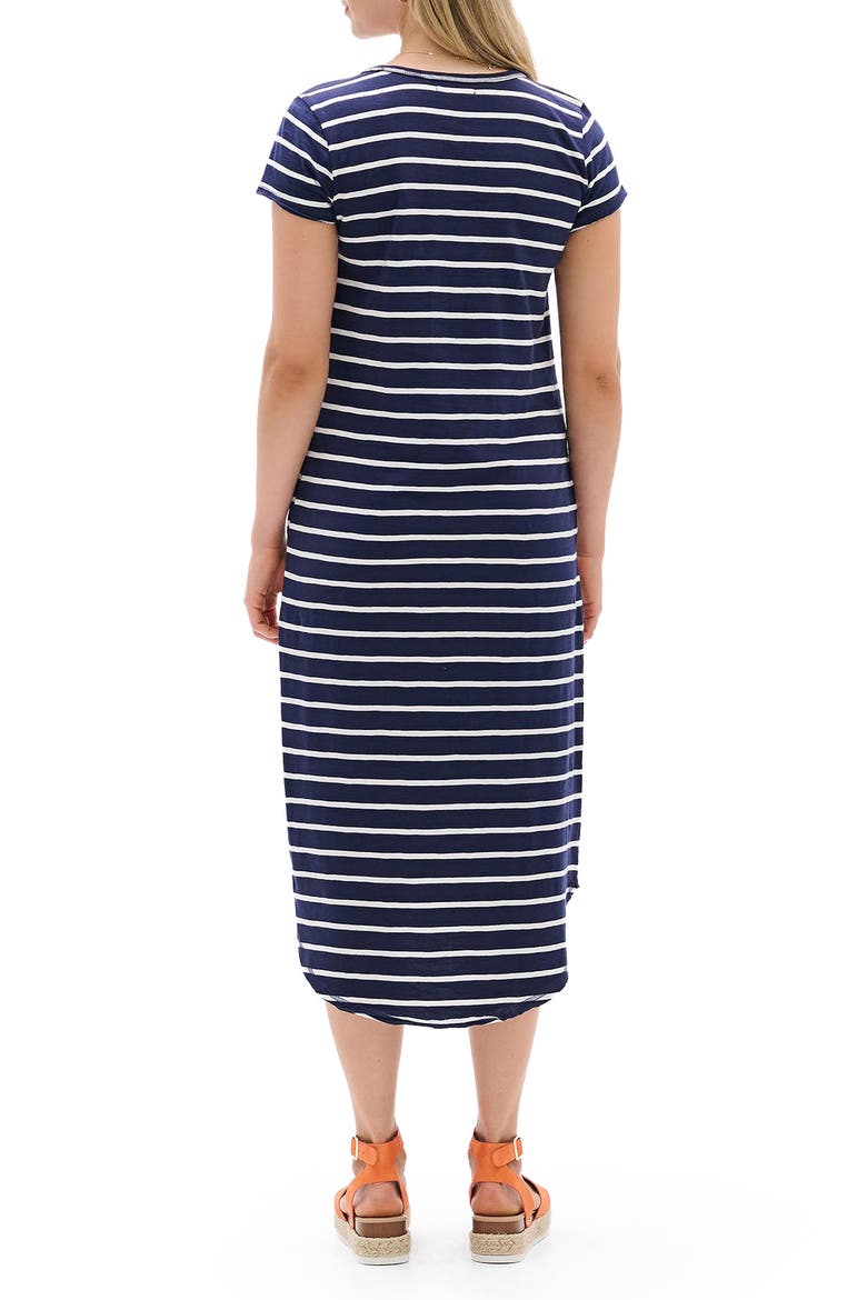 Stripe Jersey Midi Dress, Alternate, color, PATRIOT BLUE
