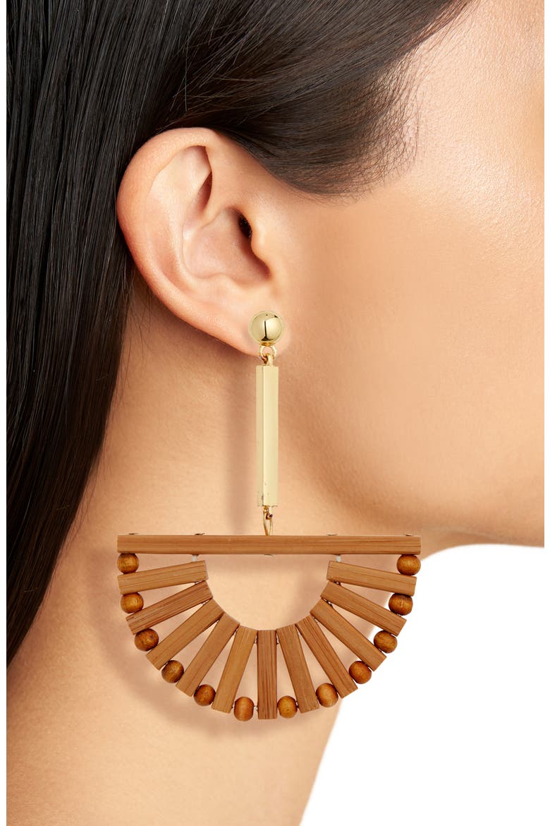 Ark Earrings (Nordstrom Exclusive), Alternate, color, TAN NATURAL