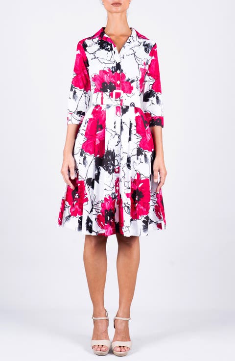 Pleated Stretch Audrey Shirtdress