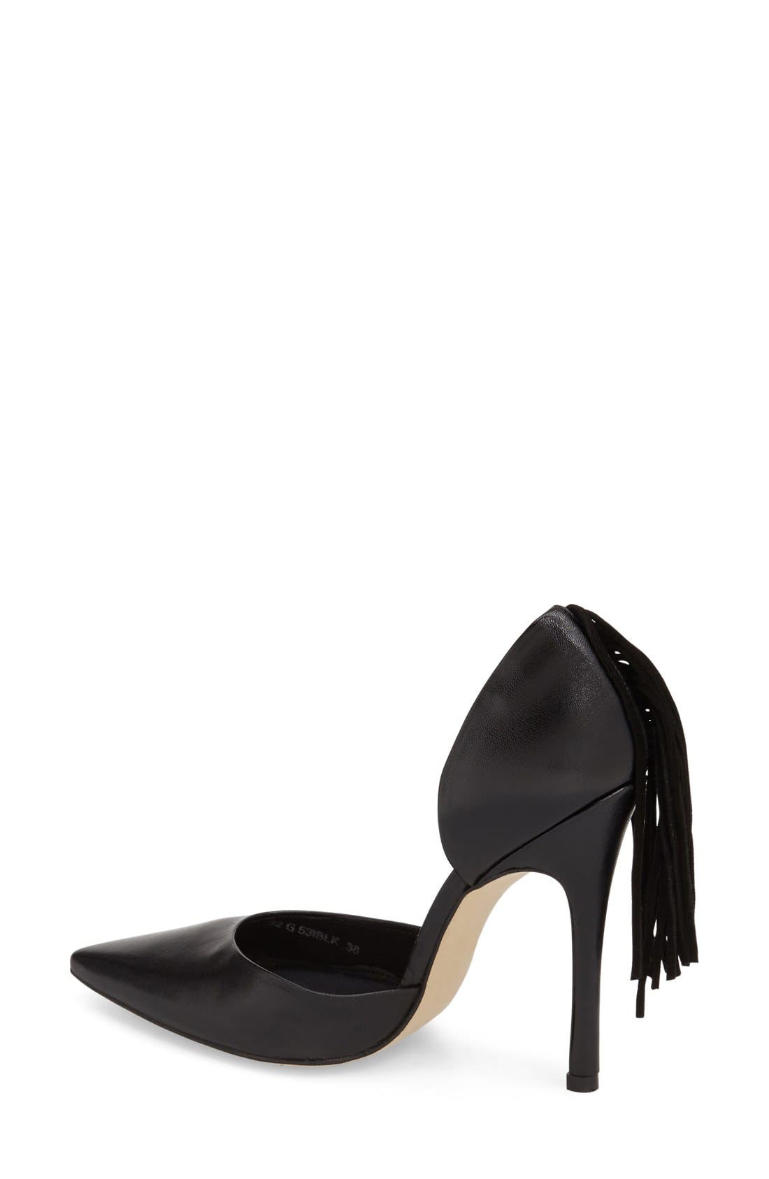 'Game Courts' Fringe Pump, Alternate, color, BLACK