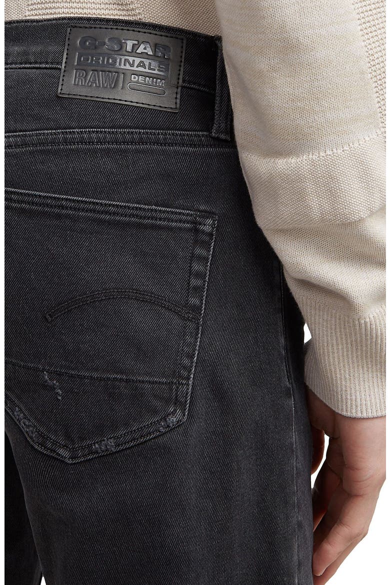 3301 Distressed Slim Jeans, Alternate, color, BLACK