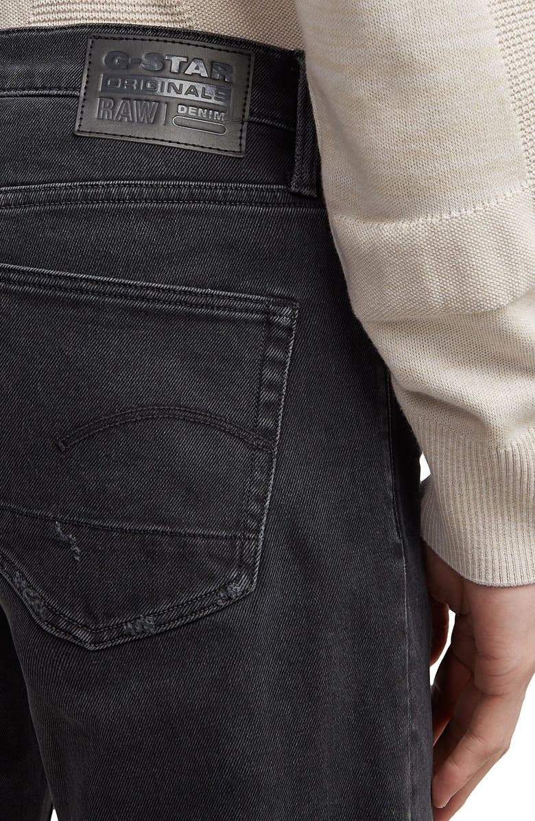 G-STAR 3301 Distressed Slim Jeans, Alternate, color, Black