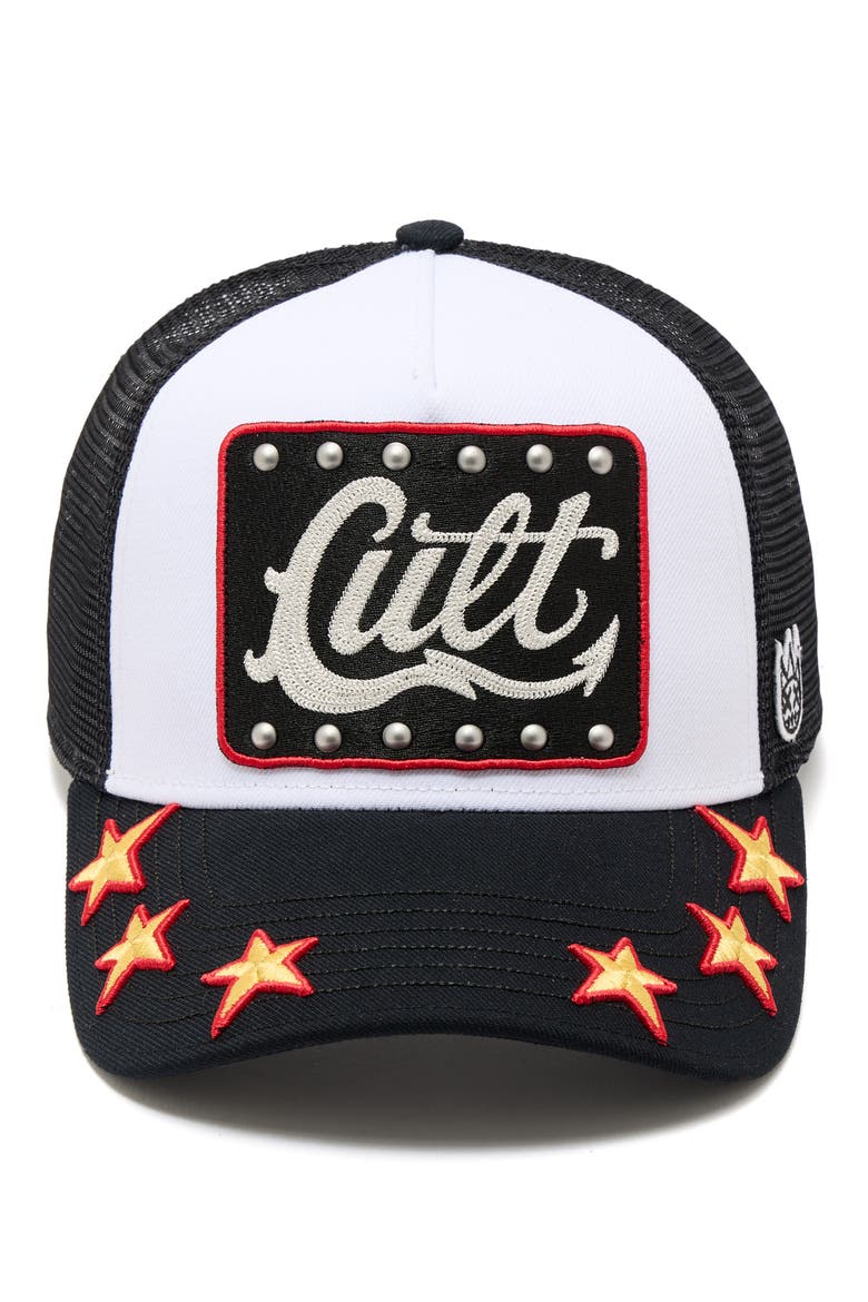 Mesh Back Trucker Baseball Cap, Main, color, WHITE