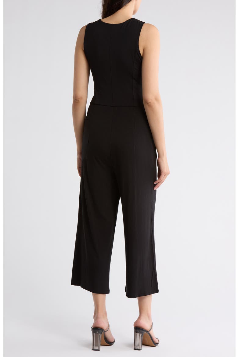 Leighton Knotted Sleeveless Jumpsuit, Alternate, color, BLACK