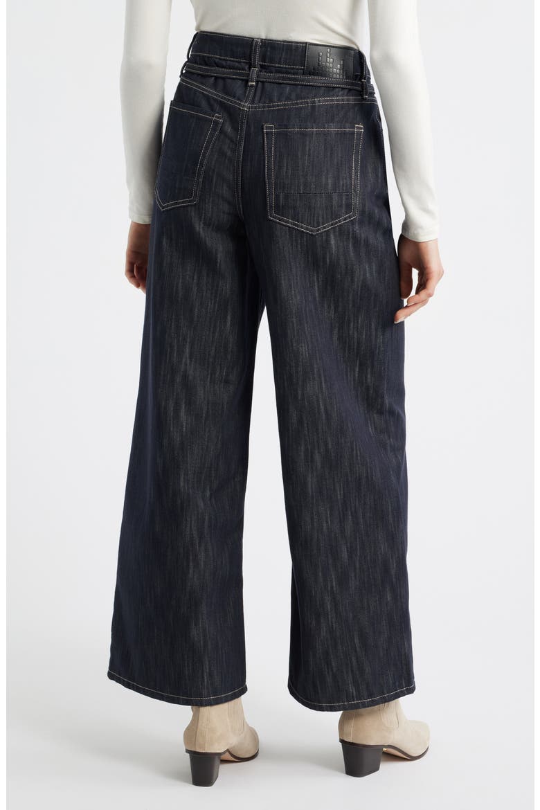Tie Waist Super Wide Leg Jeans, Alternate, color, INDIGO