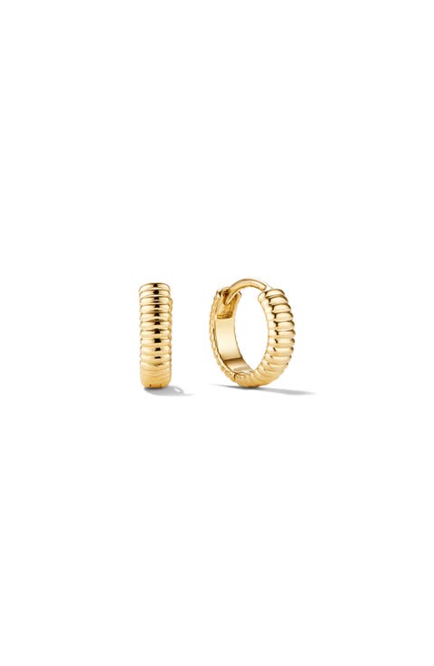 Textured Huggie Hoops