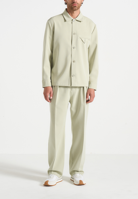 Leo Hatched Tailored Overshirt