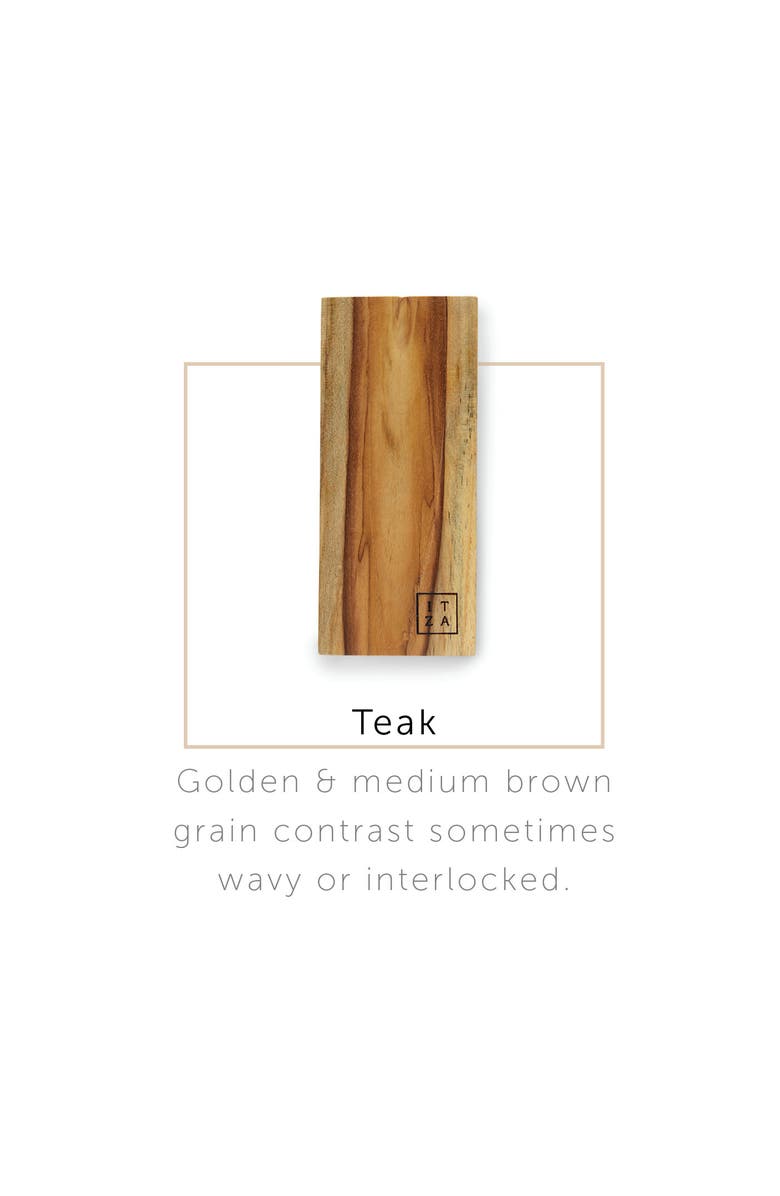 Itza Wood Teak Utensil Holder, Alternate, color, Brown