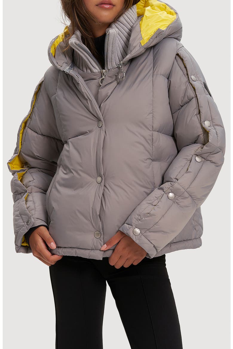Amelia Water Resistant Quilted Snow Jacket, Main, color, ULTIMATE GREY/ SLICKER