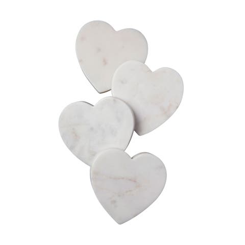 Marble Heart Coasters - Set of 4