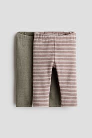 H&M 2-pack Ribbed Cotton Leggings
