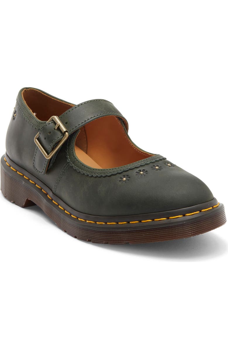 Dr. Martens Flower Mary Jane Flat, Main, color, Dms Green