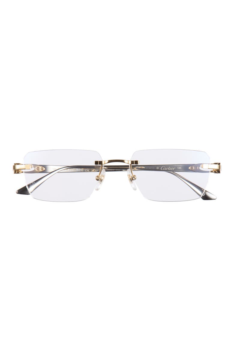 55mm Frameless Rectangular Optical Glasses, Main, color, GOLD