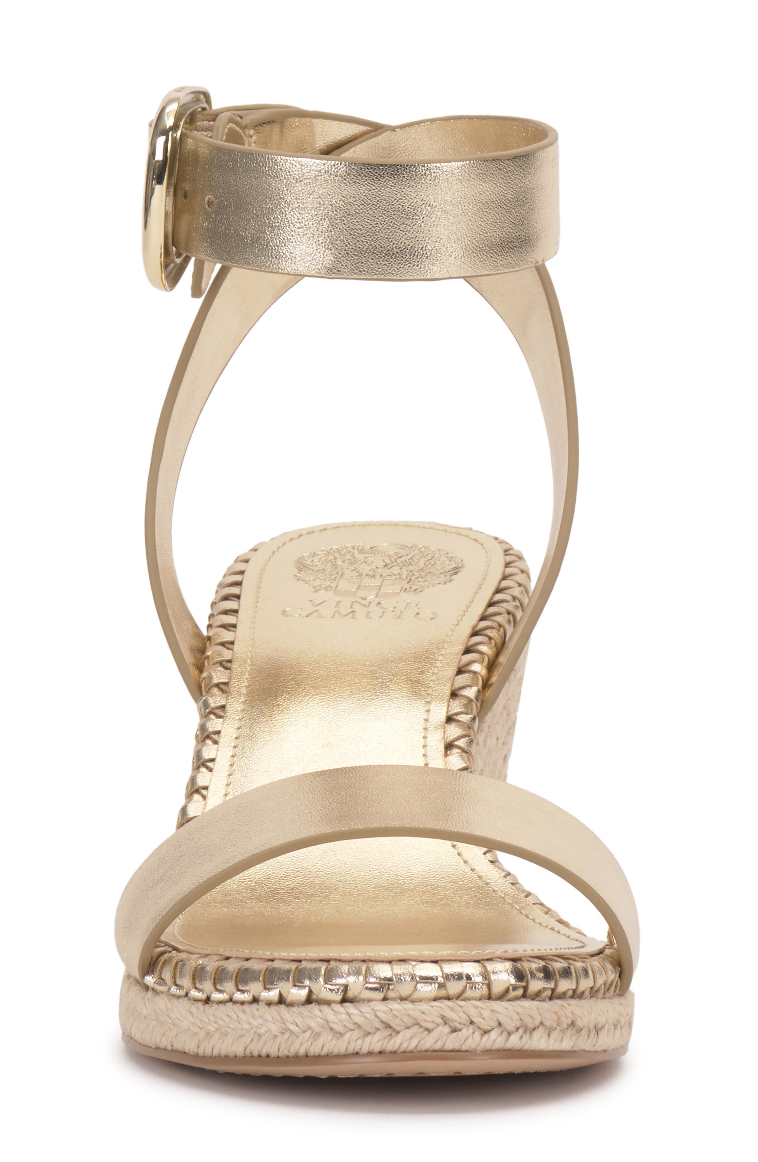Fainel Espadrille Ankle Strap Platform Wedge Sandal, Alternate, color, EGYPTIAN GOL