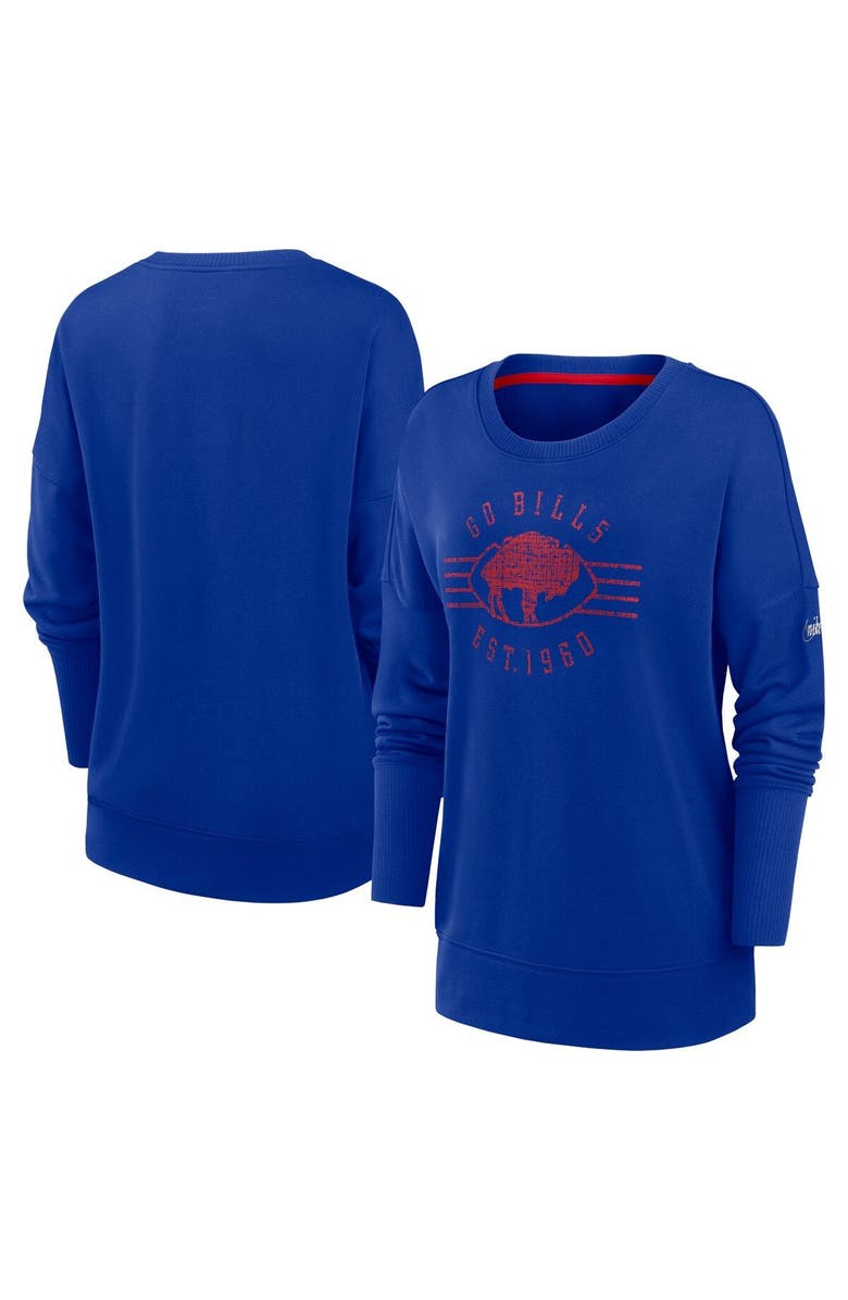 Nike Women's Nike Royal Buffalo Bills Rewind Playback Icon Performance Pullover Sweatshirt, Main, color, 