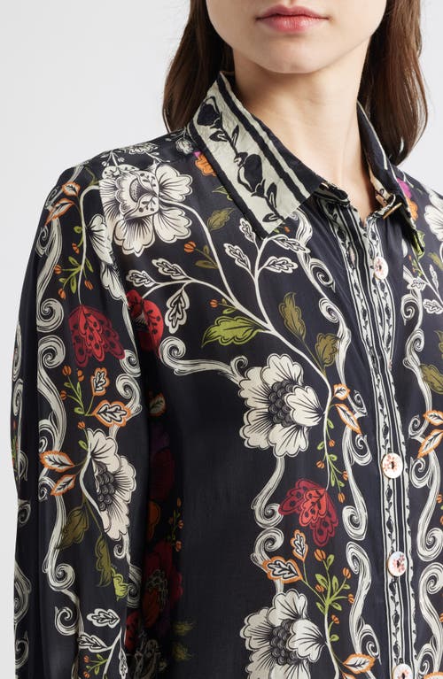 Farm Rio Roccoco Floral Button-up Shirt In Multi