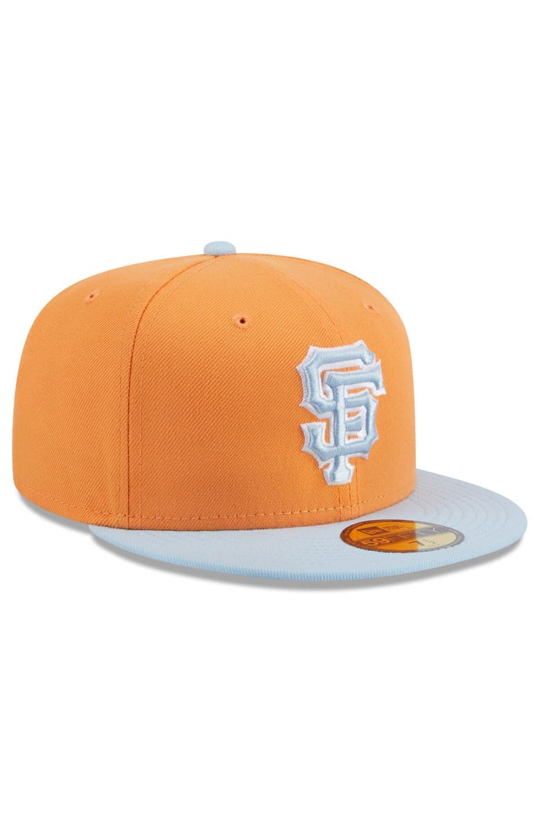 New Era Men's New Era Orange/Light Blue San Francisco Giants Spring Color Basic Two-Tone 59FIFTY Fitted Hat, Alternate, color, 