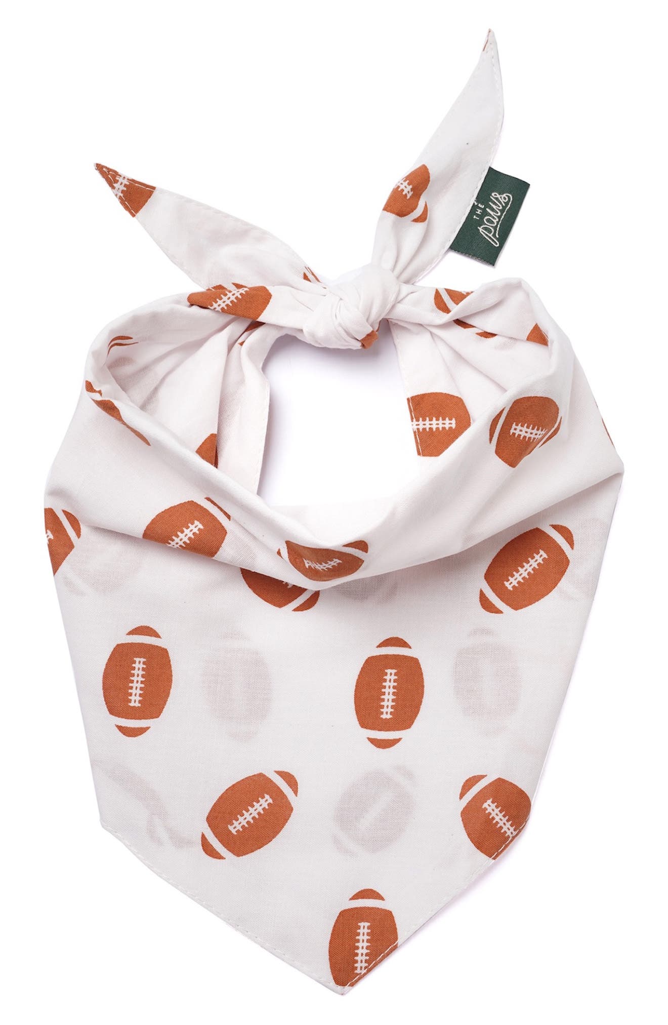The Paws Quarterback Dog Bandana in Brown 