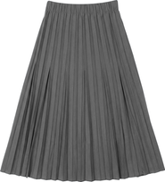Aspect Crinkle Pleated Elastic Waist Midi Skirt