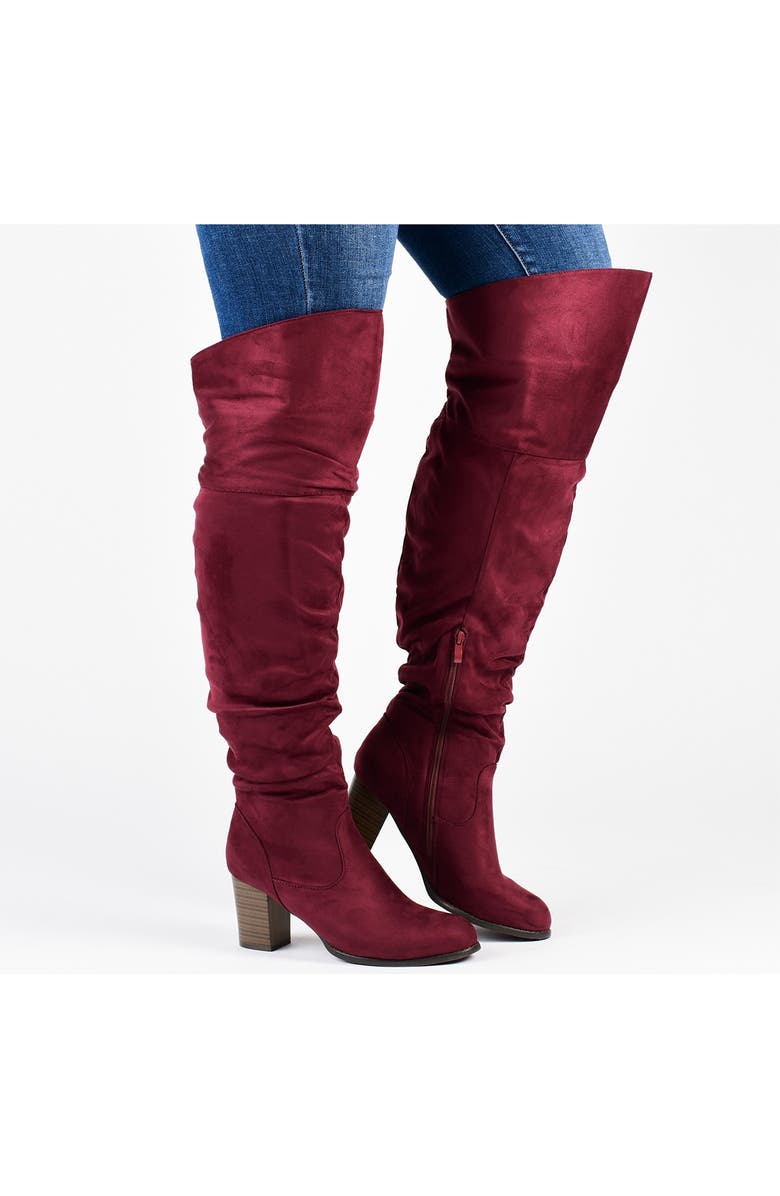 Journee Collection Kaison Wide Calf Ruched Tall Boot - Wide Calf, Alternate, color, Grey