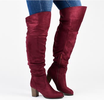 Journee Collection Kaison Wide Calf Ruched Tall Boot Wide Calf