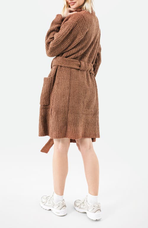 Sunday Citizen Snug Rib Cardigan Robe In Brown