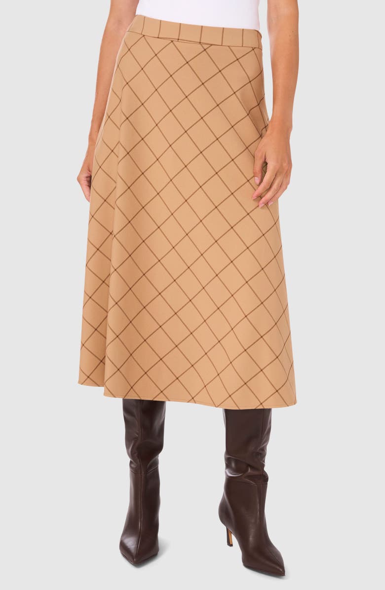 Halogen<sup>®</sup> A-Line Crepe Midi Skirt, Main, color, Tannin