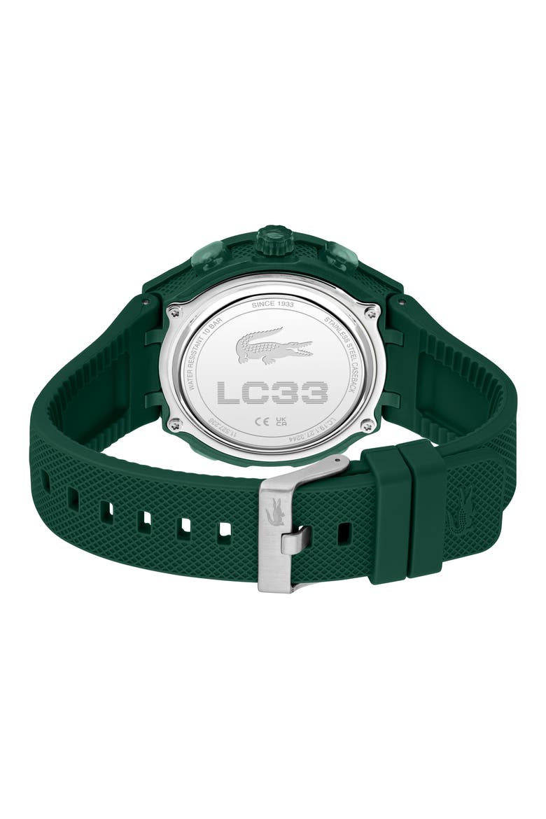 LC33 Silicone Strap Watch, 45mm, Alternate, color, GREEN