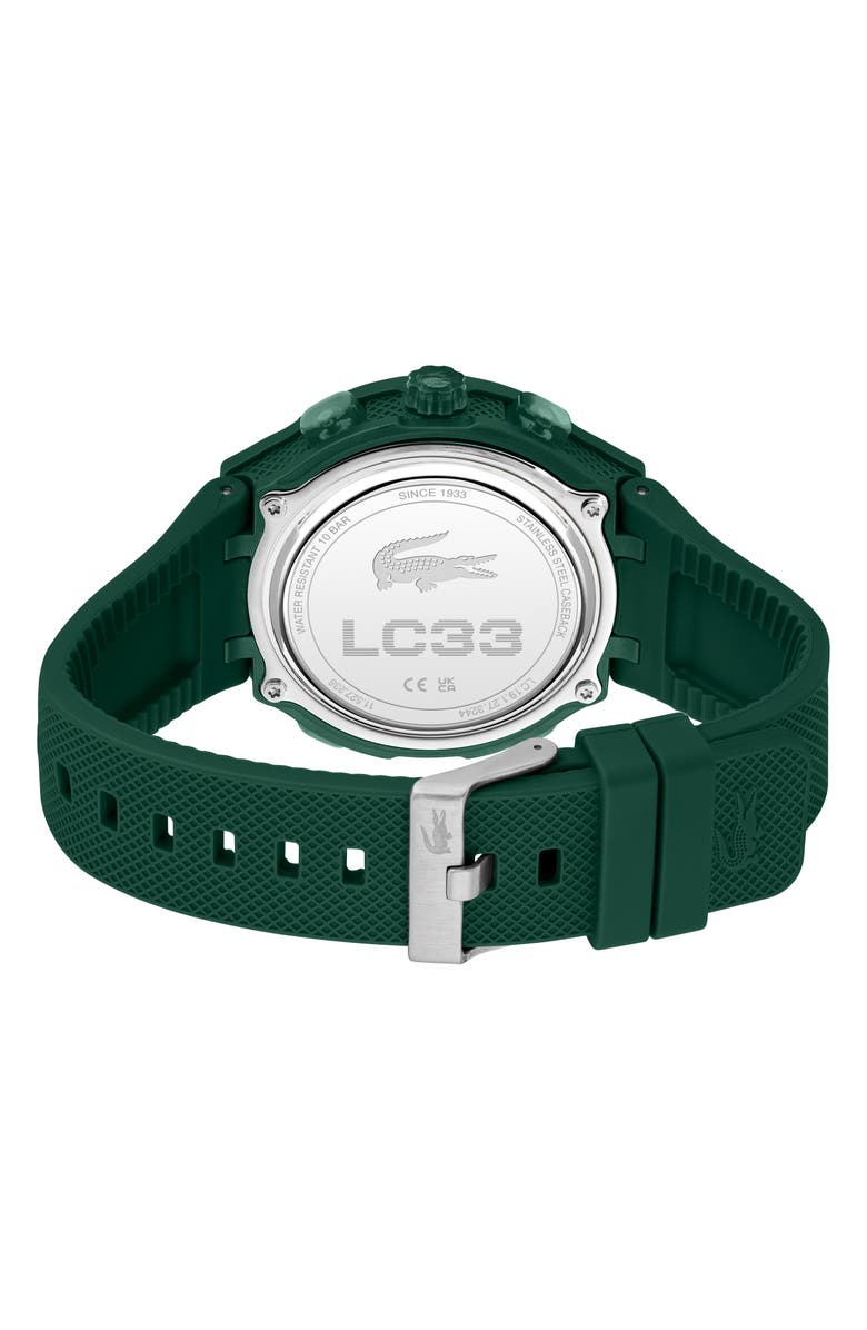 Lacoste LC33 Silicone Strap Watch, 45mm, Alternate, color, Green