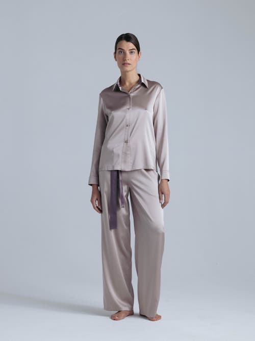 Alas Silk Long Sleeve Shirt In Gray