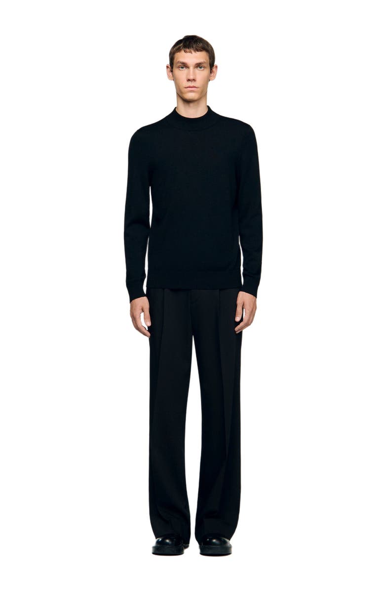 SANDRO Mock neck sweater, Alternate, color, Black