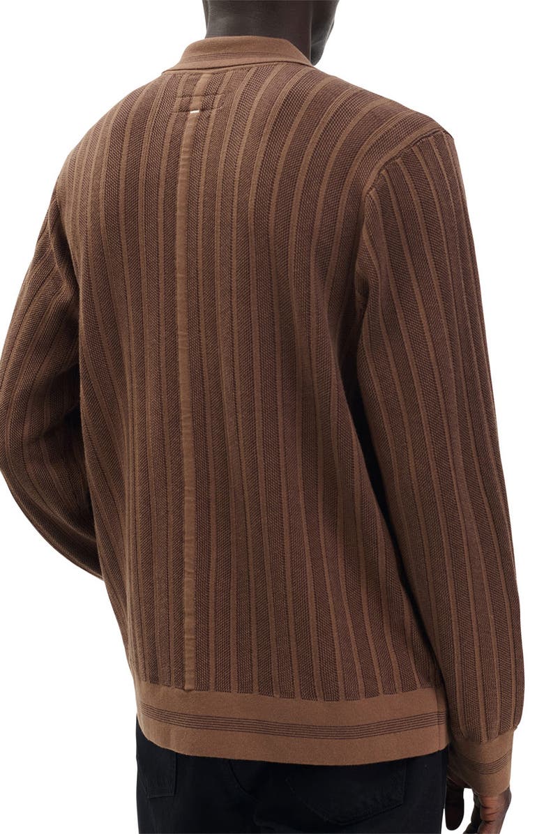 rag & bone Harvey Long Sleeve Knit Button-Up Shirt, Alternate, color, Coffee