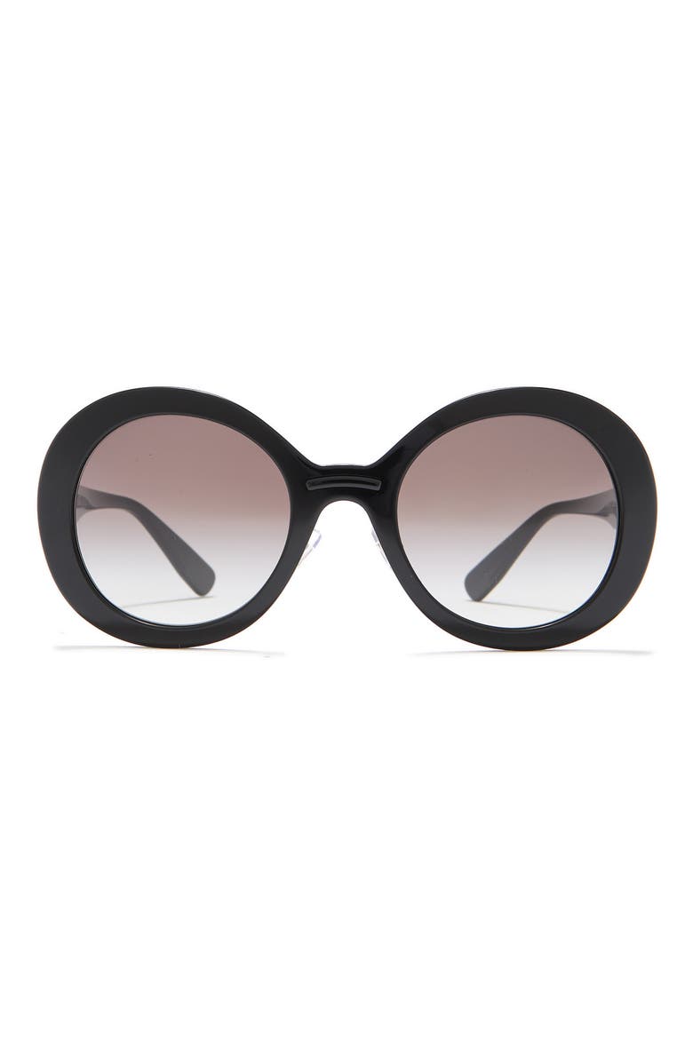 53mm Round Sunglasses, Main, color, BLACK