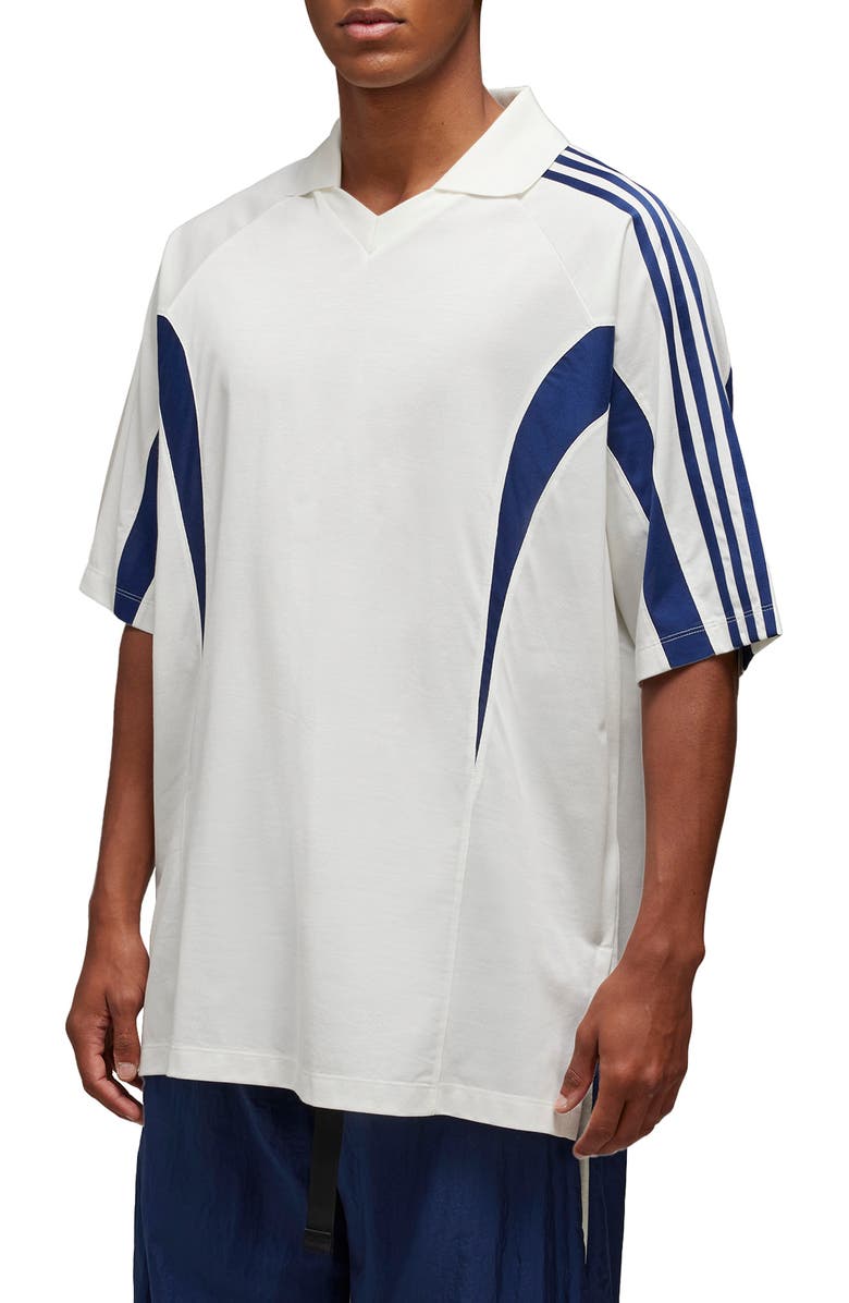Y-3 Johnny Collar Soccer T-Shirt, Main, color, Core White