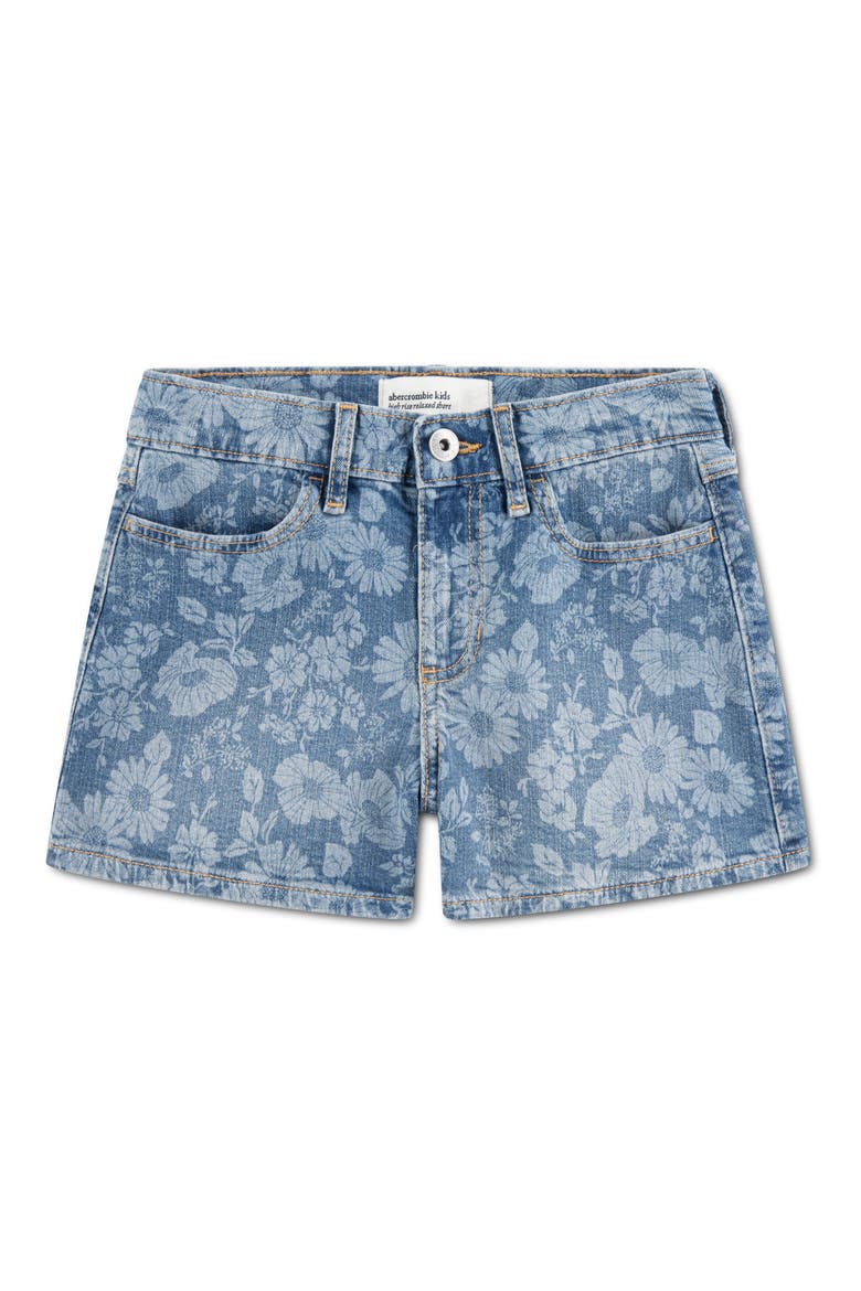 Kids' Relaxed Floral Denim Shorts, Main, color, FLORAL BLUES