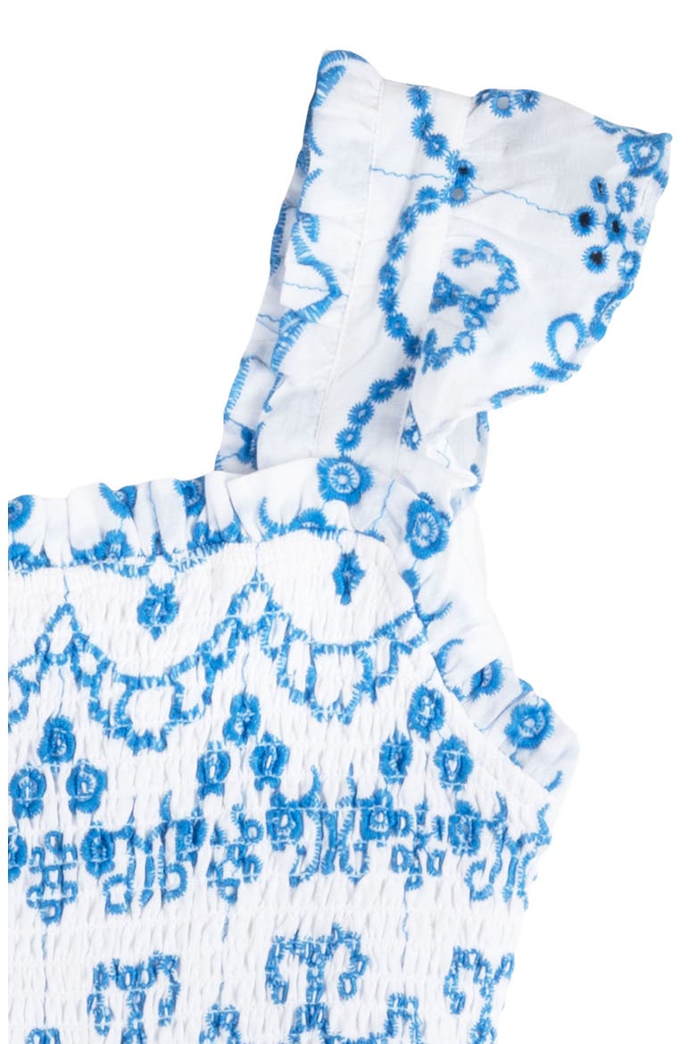 Kids' Floral Embroidered Tiered Dress, Alternate, color, BLUE