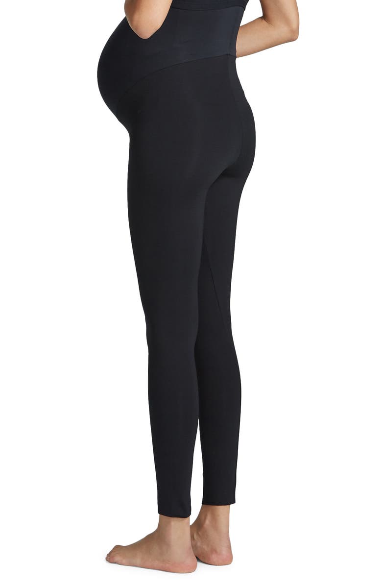 Commando Over the Bump Scuba Knit Maternity Leggings, Alternate, color, Black