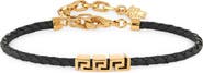 Versace Men's Greca Braided Leather Bracelet