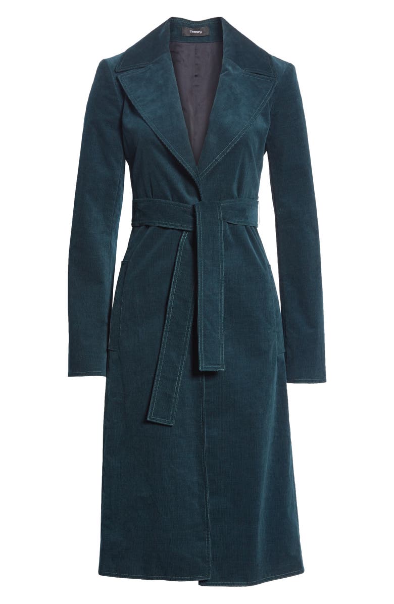 Theory Oslo Corduroy Trench Coat, Alternate, color, 
