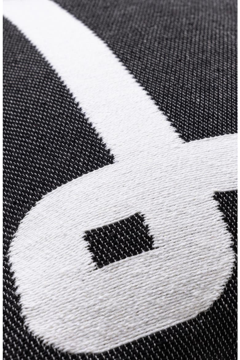 Geometric Border Decorative Pillow, Alternate, color, BLACK