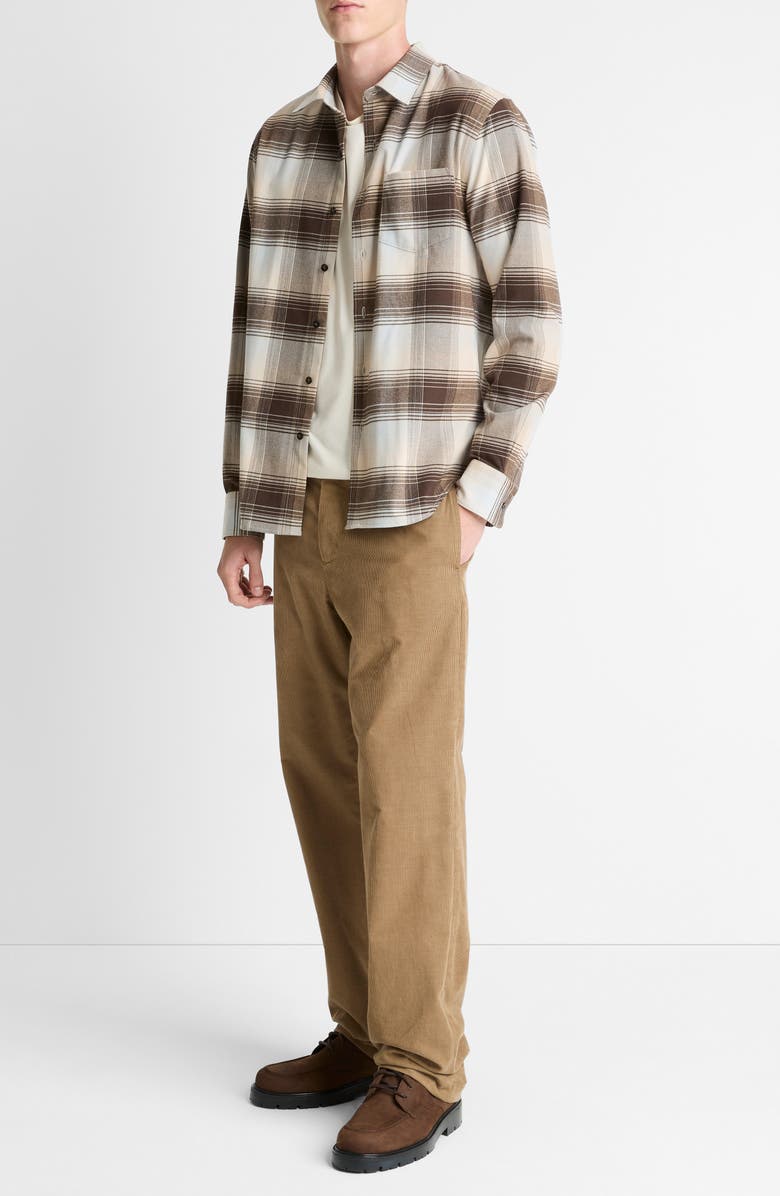 Vince Missoula Gradient Check Button-Up Shirt, Alternate, color, Whitecap Combo