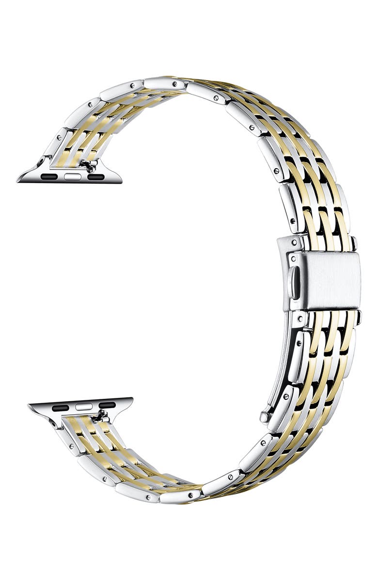 The Posh Tech Eleanor Stainless Steel Apple Watch<sup>®</sup> Watchband, Alternate, color, Gold/ Silver