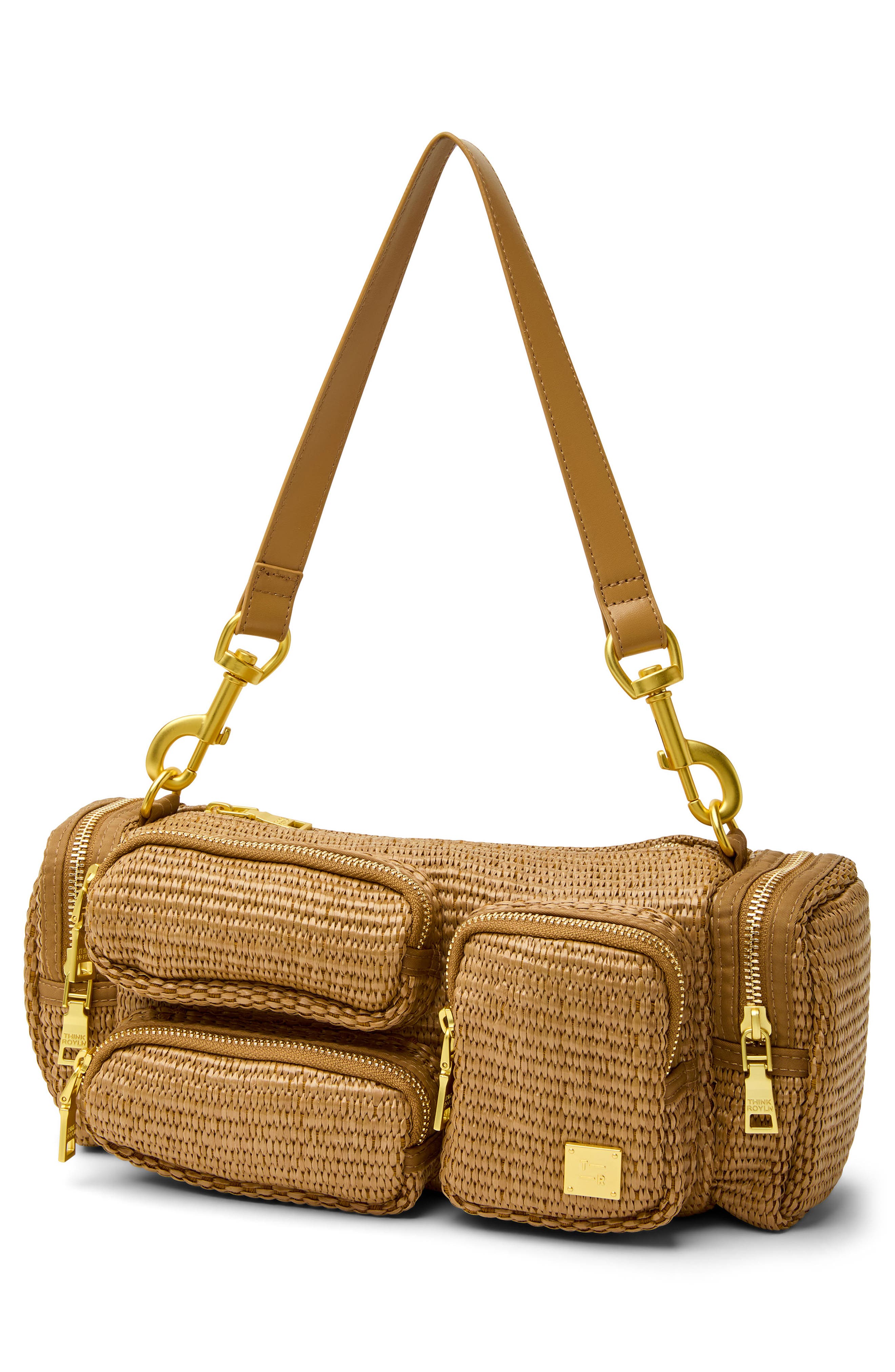 THINK ROYLN Lady Cargo Shoulder Bag, Alternate, color, Sand Dune Raffia