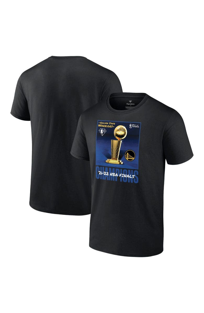 FANATICS Men's Fanatics Branded Black Golden State Warriors 2022 NBA Finals Champions 75th Anniversary Jumper Trophy T-Shirt, Main, color, 